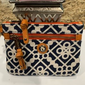 Spartina 449 Daufuskie Island Natural Linen & Leather wallet